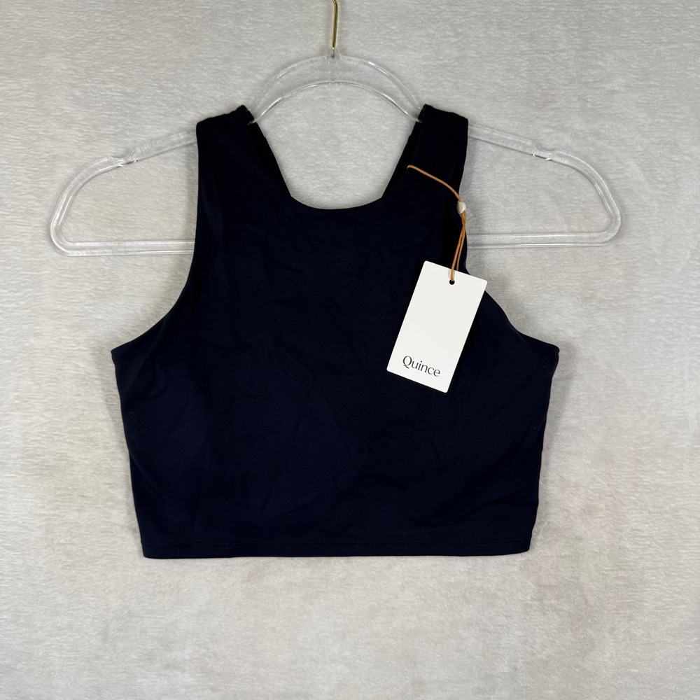 Quince‎ Ultra-Form High-Neck Cropped Tank Deep Navy XS Activewear LB53225-ATG001